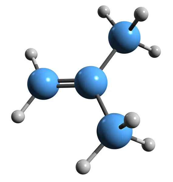 Imagem Fórmula Esquelética Isobutileno Estrutura Química Molecular Metilpropeno Isolado Fundo — Fotografia de Stock