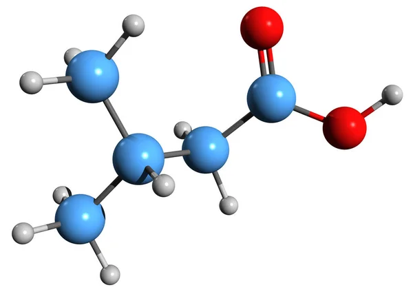 Aufnahme Der Methylbutansäure Skelettformel Molekulare Chemische Struktur Der Delphinsäure Isoliert — Stockfoto