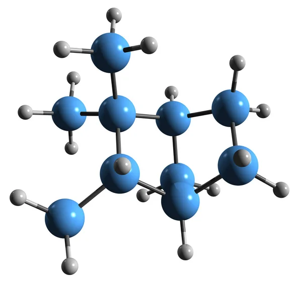 异辛烯骨架分子结构的三维图像 白背景下分离的双氢对苯二酚分子结构 — 图库照片