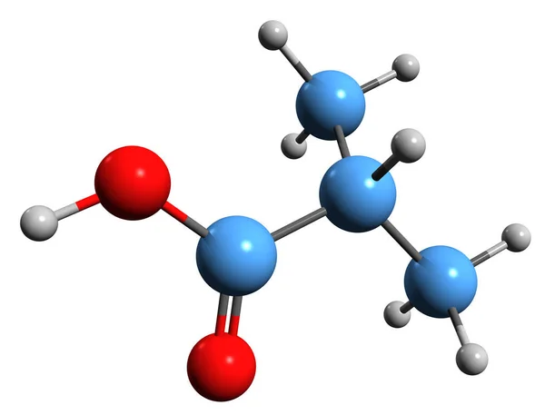 Aufnahme Der Isobuttersäure Skelettformel Molekulare Chemische Struktur Von Methylpropansäure Isoliert — Stockfoto