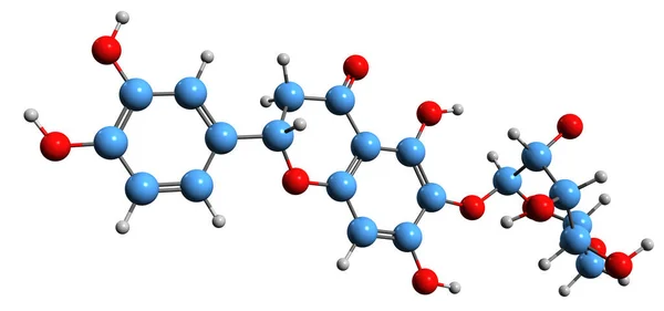 Isoorientiinin Luuston Kaavan Kuva Valkoisella Pohjalla Eristetyn Flavonin Homoorientiinin Molekyylinen — kuvapankkivalokuva