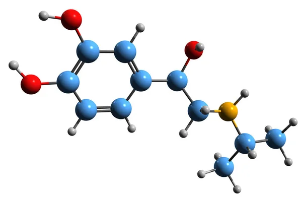 Obraz Formuły Szkieletowej Izoprenaliny Molekularna Struktura Chemiczna Leków Bradykardii Wyizolowanych — Zdjęcie stockowe