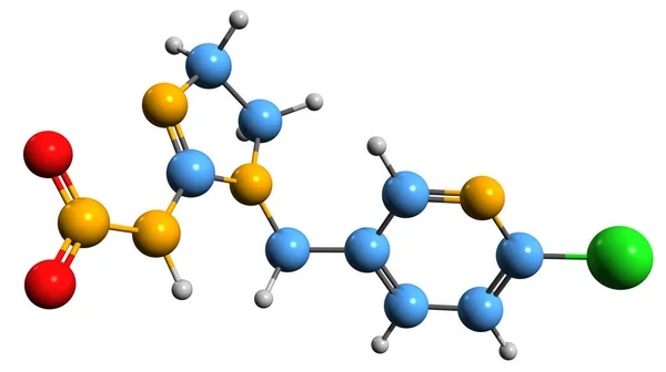 Obraz Imidaklopridního Kosterního Vzorce Molekulárně Chemická Struktura Systémového Insekticidu Izolovaného — Stock fotografie