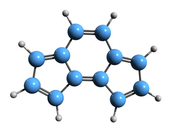 Indacene骨格式の3D画像 白色背景に単離された三環式炭化水素の分子化学構造 — ストック写真