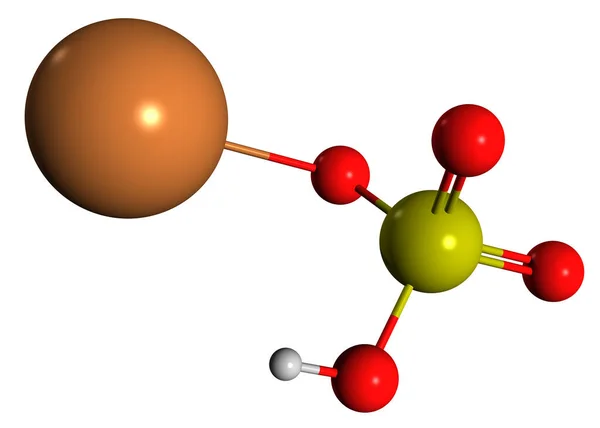 硫化钾骨公式的三维图像 白色背景下分离的硫化钾分子结构 — 图库照片