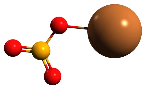 硝酸钾骨骼公式的三维图像 白色背景下分离的盐水分子结构 — 图库照片