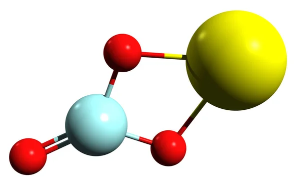 ケイ酸カルシウム骨格式の3D画像 白い背景に分離された反作用剤552の分子化学構造 — ストック写真