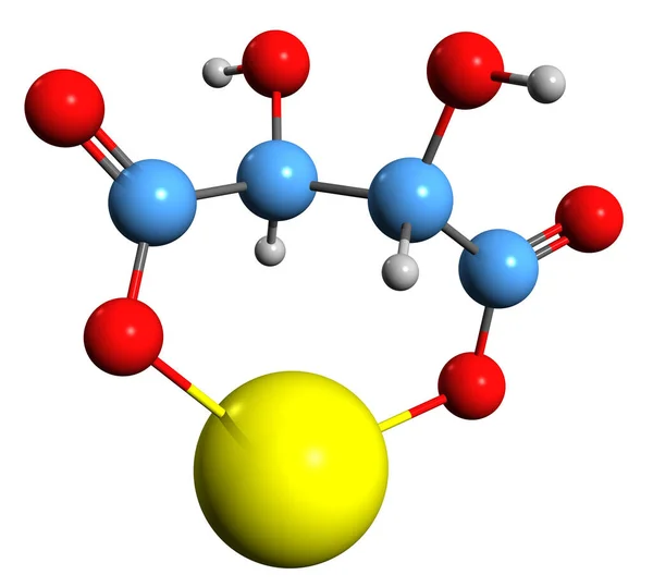 Зображення Скелетної Формули Тартату Кальцію Молекулярна Хімічна Структура Дигідроксибутанової Кислоти — стокове фото