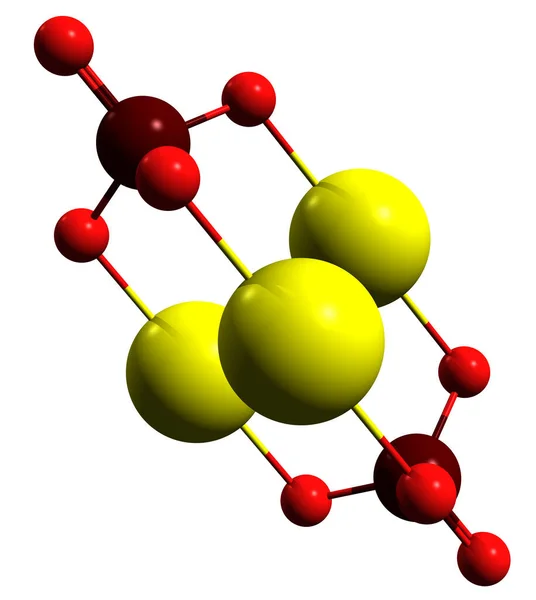 三次リン酸カルシウム骨格式の3D画像 白色背景に分離された三次リン酸カルシウムの分子化学構造 — ストック写真