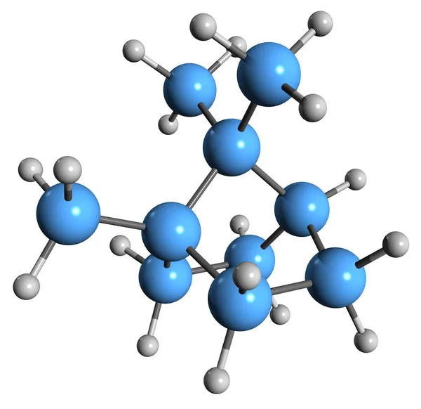 Camphane骨骼公式的三维图像 白色背景下分离的Bornane分子结构 — 图库照片