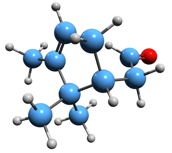 Aufnahme Der Alpha Campholenal Skelettformel Molekulare Chemische Struktur Von Campholenaldehyd — Stockfoto