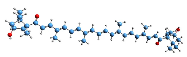 カプソルビン骨格式の3D画像 白地に単離されたPaprika植物化学の分子化学構造 — ストック写真