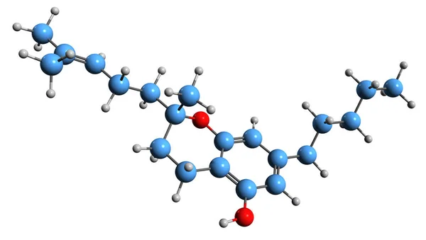 Beeld Van Cannabichromen Skeletformule Moleculaire Chemische Structuur Van Fytocannabinoïden Geïsoleerd — Stockfoto