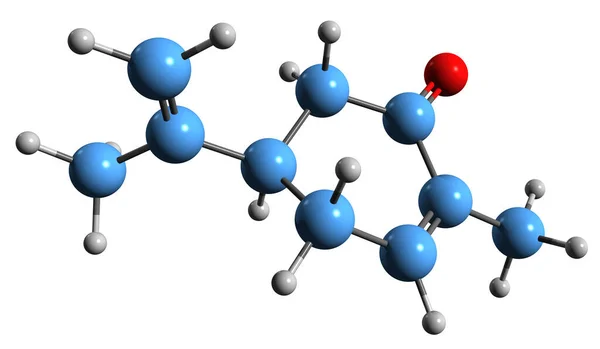 Imagem Fórmula Esquelética Carvone Estrutura Química Molecular Terpenóide Isolado Fundo — Fotografia de Stock