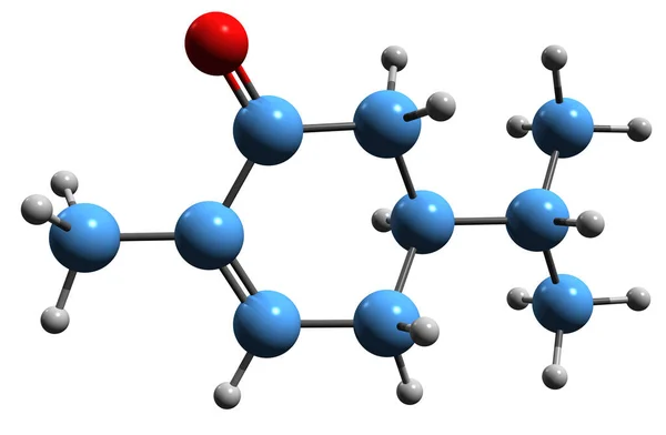 Imagen Fórmula Esquelética Carvotanacetona Estructura Química Molecular Del Monoterpenoide Aislado — Foto de Stock