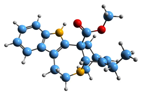 Aufnahme Der Katharanthin Skelettformel Molekulare Chemische Struktur Des Terpen Indol — Stockfoto