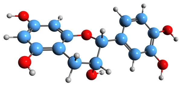 Aufnahme Der Catechin Skelettformel Molekulare Chemische Struktur Von Cianidanol Isoliert — Stockfoto