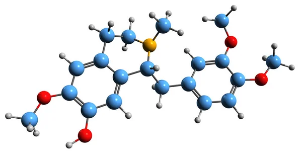 Imagem Fórmula Esquelética Codamina Estrutura Química Molecular Alcaloide Benzilisoquinolina Isolado — Fotografia de Stock