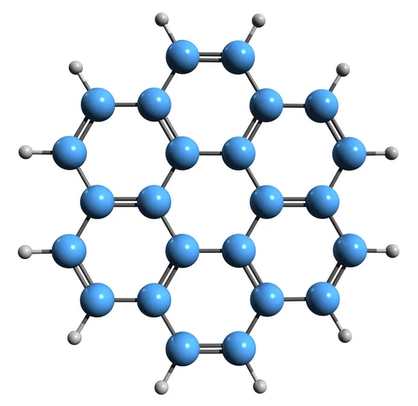 stock image  3D image of Coronene skeletal formula - molecular chemical structure of polycyclic aromatic hydrocarbon superbenzene isolated on white background