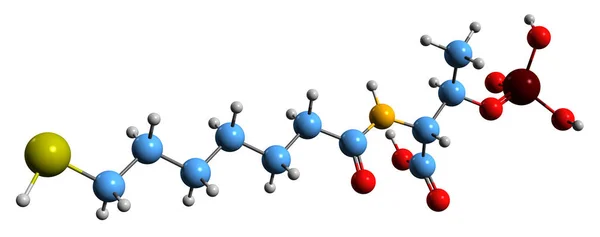 Aufnahme Der Coenzym Skelettformel Molekulare Chemische Struktur Von Mercaptoheptanoylthreoninephosphat Isoliert — Stockfoto