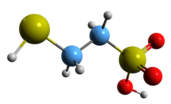 Bild Coenzym Skelettformel Molekylär Kemisk Struktur Merkaptoetylsulfonat Isolerad Vit Bakgrund — Stockfoto