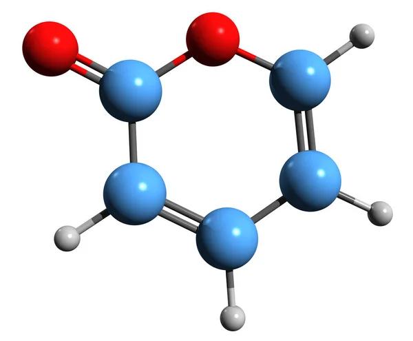 Εικόνα Σκελετικού Τύπου Pyrone Μοριακή Χημική Δομή Του Pyran One — Φωτογραφία Αρχείου