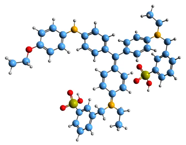 Εικόνα Της Coomassie Λαμπρό Μπλε Σκελετικό Τύπο Μοριακή Χημική Δομή — Φωτογραφία Αρχείου