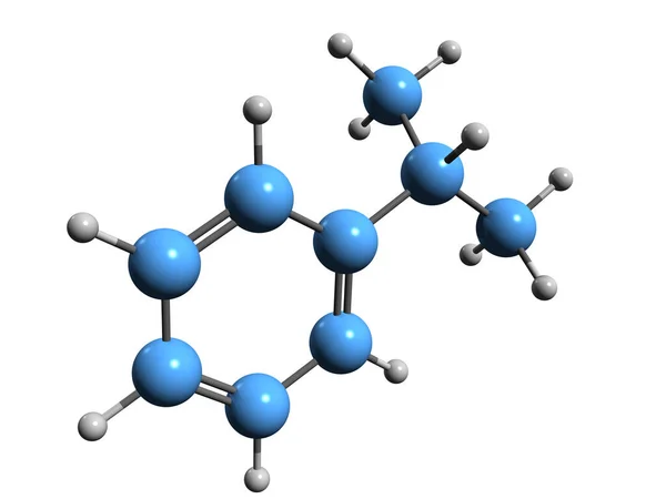 Imagen Fórmula Esquelética Cumene Estructura Química Molecular Del Isopropilbenceno Aislado — Foto de Stock