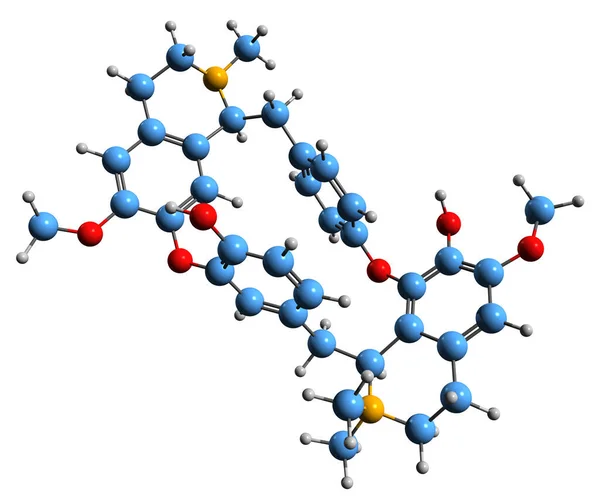 Obraz Formuły Szkieletowej Curare Molekularna Struktura Chemiczna Alkaloidalnej Trucizny Strzałki — Zdjęcie stockowe