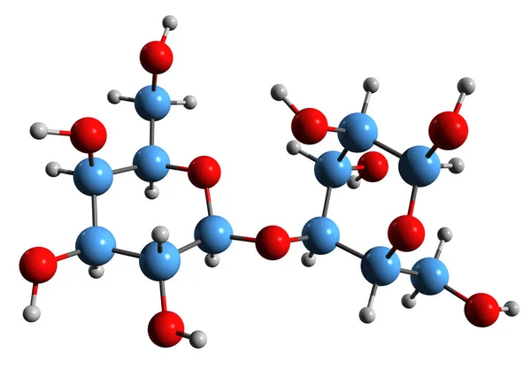 Мерное Изображение Скелетной Формулы Лактозы Молекулярная Химическая Структура Дисахарида Молочный — стоковое фото