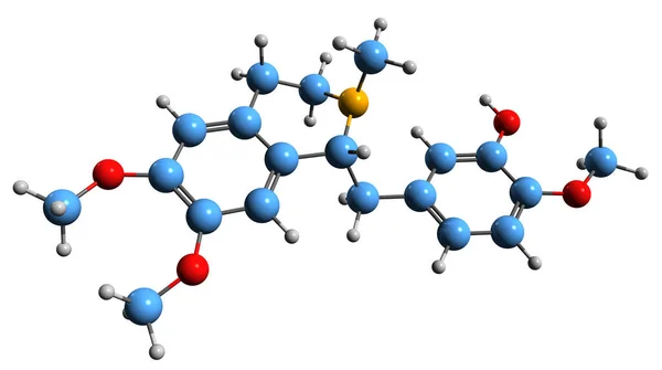 Aufnahme Der Laudanidin Skelettformel Molekulare Chemische Struktur Von Opiat Isoliert — Stockfoto
