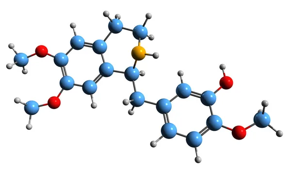 Imagen Fórmula Esquelética Laudanina Estructura Química Molecular Del Opiáceo Aislado — Foto de Stock