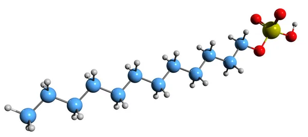 Beeld Van Lauriersulfaat Skeletformule Moleculaire Chemische Structuur Van Laurylethersulfaat Geïsoleerd — Stockfoto