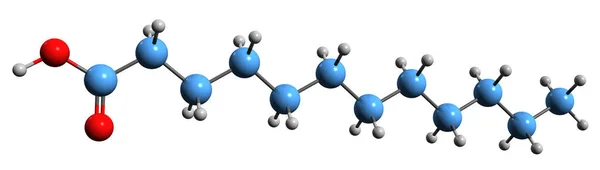 Imagen Fórmula Esquelética Del Ácido Láurico Estructura Química Molecular Del — Foto de Stock