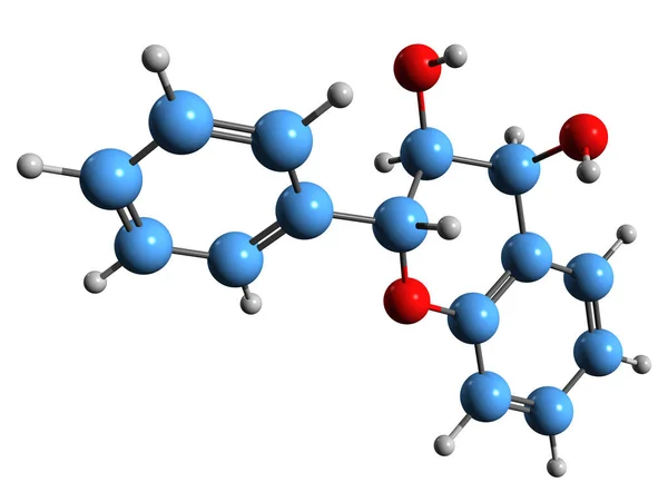 Aufnahme Der Leucoanthocyanidin Skelettformel Molekulare Chemische Struktur Von Flavan Diol — Stockfoto