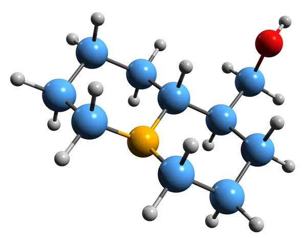 Imagen Fórmula Esquelética Lupinina Estructura Química Molecular Del Alcaloide Quinolizidina — Foto de Stock