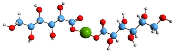 Bild Magnesiumglukonat Skelettformel Molekylär Kemisk Struktur Magnesiumsalt Glukonsyra Isolerad Vit — Stockfoto