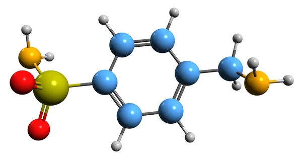 Beeld Van Mafenide Skeletformule Moleculaire Chemische Structuur Van Sulfonamide Type — Stockfoto