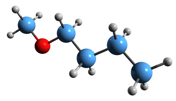 Image Formule Squelettique Éther Méthylique Butylique Structure Chimique Moléculaire Méthoxybutane — Photo