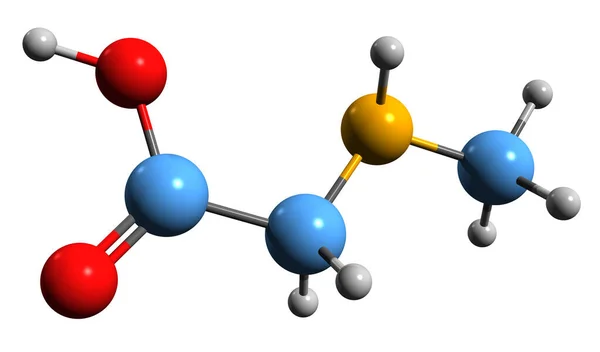Imagen Fórmula Esquelética Sarcosine Estructura Química Molecular Metilglicina Aislada Sobre — Foto de Stock