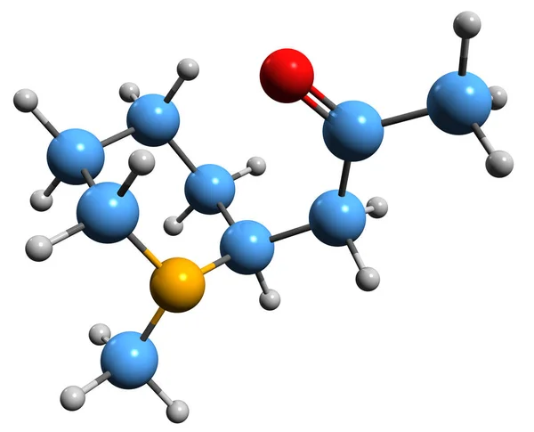 Imagen Fórmula Esquelética Methylisopelletierine Estructura Química Molecular Del Alcaloide Methylisopunicine —  Fotos de Stock