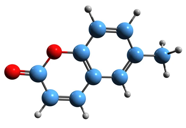 Εικόνα Σκελετικού Τύπου Μεθυλοκουμαρίνης Μοριακή Χημική Δομή Παραγώγων Κουμαρίνης Που — Φωτογραφία Αρχείου