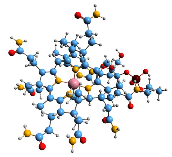Изображение Скелетной Формулы Метилкобаламина Молекулярная Химическая Структура Витамина В12 Выделенная — стоковое фото