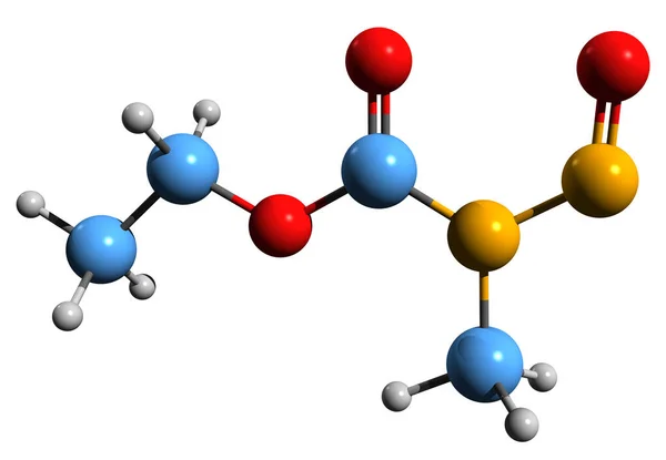 Imagen Fórmula Esquelética Nitrosomtiluretano Estructura Química Molecular Metilnitrosuretano Aislado Sobre — Foto de Stock