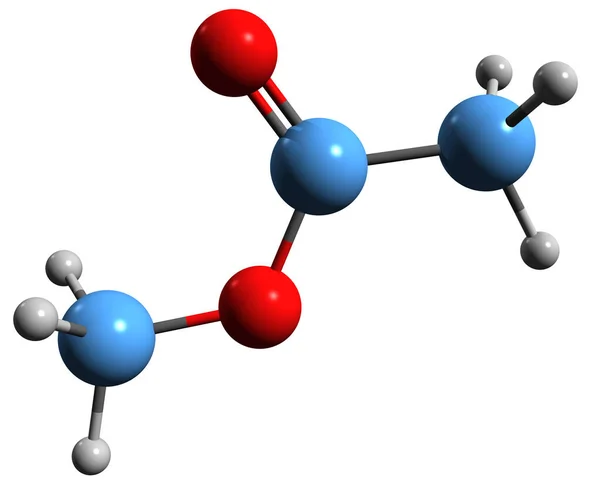 Εικόνα Του Μεθυλικού Οξικού Σκελετικού Τύπου Μοριακή Χημική Δομή Του — Φωτογραφία Αρχείου