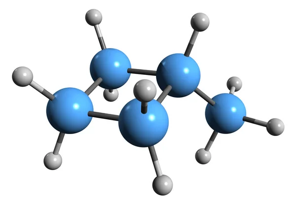 Beeld Van Methylcyclobutaan Skeletformule Moleculaire Chemische Structuur Van Organische Chemische — Stockfoto