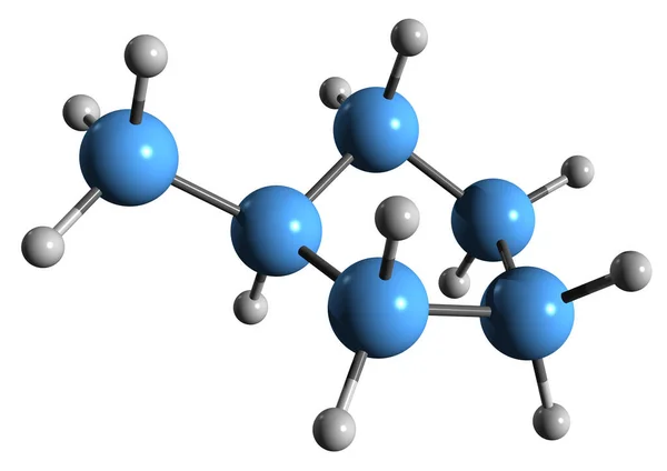Aufnahme Der Methylcyclopentan Skelettformel Molekulare Chemische Struktur Organischer Verbindungen Isoliert — Stockfoto