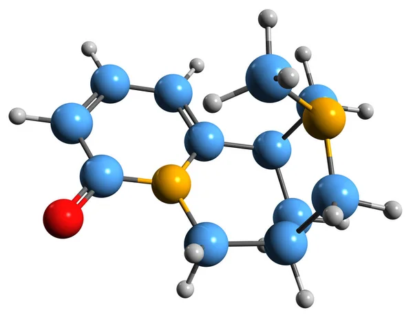 Imagen Fórmula Esquelética Metilcitisina Estructura Química Molecular Del Alcaloide Cauofilina —  Fotos de Stock
