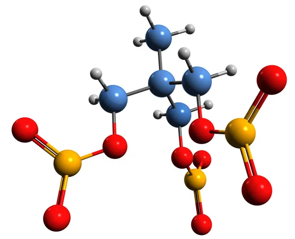 Изображение Триметилолетановой Скелетной Формулы Тринитрата Молекулярной Химической Структуры Тметн Выделенной — стоковое фото