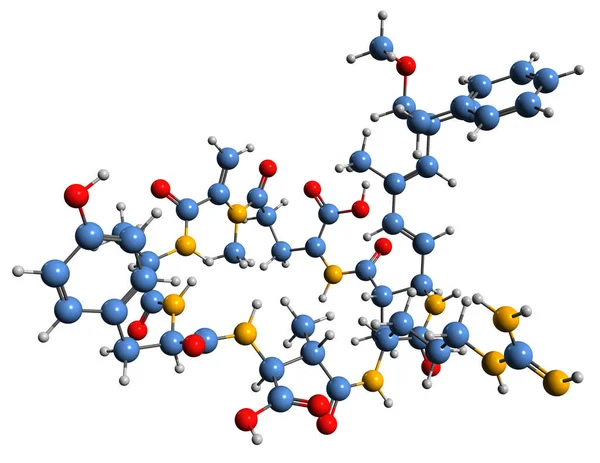 Bild Microcystin Skelettformel Molekylär Kemisk Struktur Toxin Cyanoginosin Isolerad Vit — Stockfoto